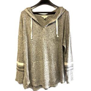 Market & Spruce Gray (Grey) Hooded Knit Top Women’s 1X – Plus Size